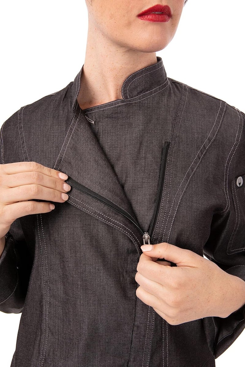 Chef Works Women's Gramercy Denim Chef Coat - Image 3